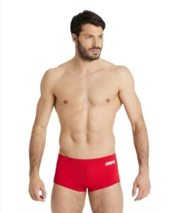 Short De Bain Taille Basse Arena Homme Team Uni Rouge