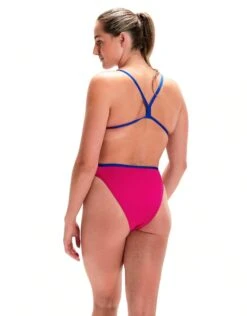 Maillot De Bain 1 Pièce SPEEDO Solid Vback Swimsuit - Pink -Maillots Bain Boutique 678306435 max2