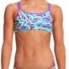 Maillot De Bain Funkita 2 Pièces Fille Mint Strips Violet