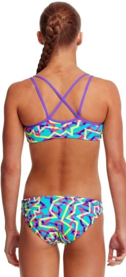 Maillot De Bain Funkita 2 Pièces Fille Mint Strips Violet -Maillots Bain Boutique funkita criss cross zweiteiliger bikini m dchen mint strips1920x1920 2
