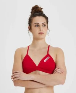 Haut Maillot De Bain Femme Arena Team Uni Rouge