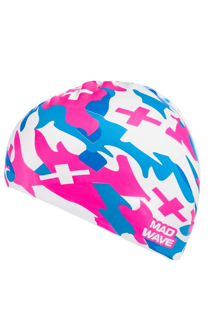 Bonnet Silicone De Natation Madwave CAMOUFLAGE Blanc – Image 2