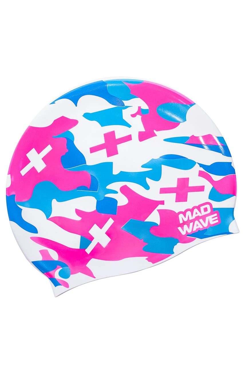 Bonnet Silicone De Natation Madwave CAMOUFLAGE Blanc – Image 3