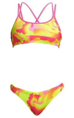 Maillot De Bain Funkita 2 Pièces Fille Criss Cross - Pinged Pink -Maillots Bain Boutique pinged pink girls 2p 3